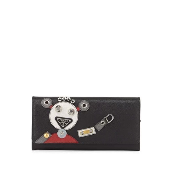 Prada Robot Saffiano Leather Wallet, Black Pattern - Picture 4 of 4